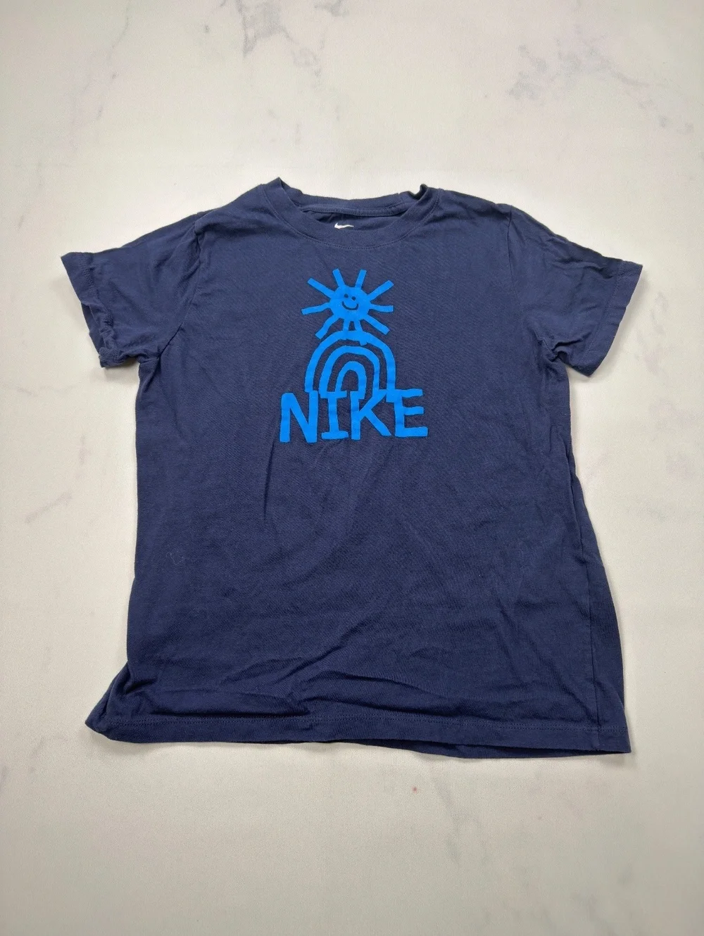 Nike Graphic Tee Navy Casual Cotton - Boys XL